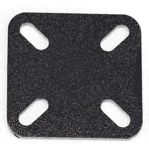 Single flat plate fitment bracket with four slotted bolt holes