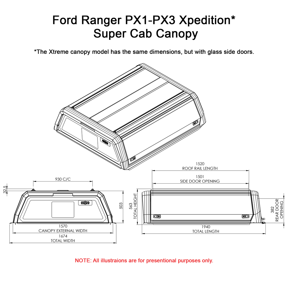 Ford Ranger PX Super Cab Xpedition CapRax Canopy by Rhinoman - The Bush Company