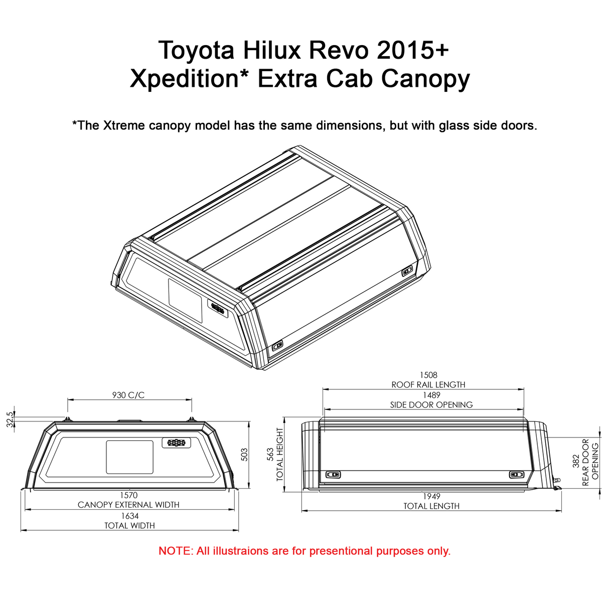 Hilux 2015+ Extra Cab Xpedition CapRax Canopy by Rhinoman - The Bush Company