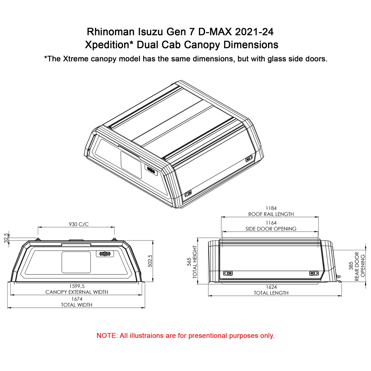 Isuzu D - Max 2021+ Dual Cab Xtreme CapRax Canopy by Rhinoman - The Bush Company