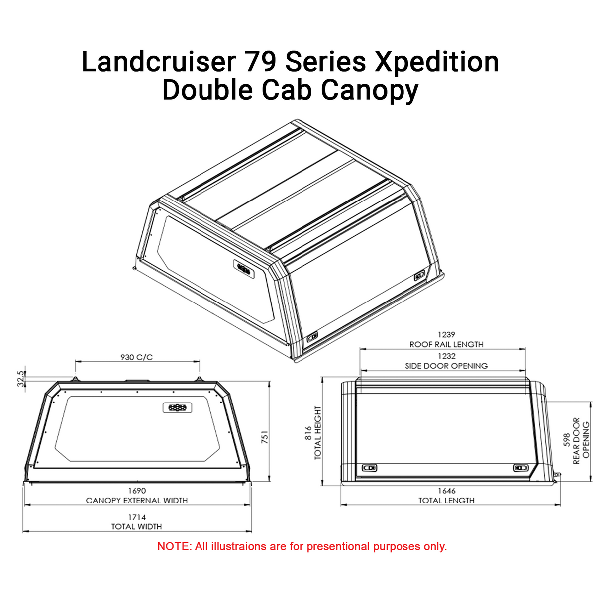 Landcruiser 70 Series Dual Cab Xpedition Caprax Canopy by Rhinoman - The Bush Company