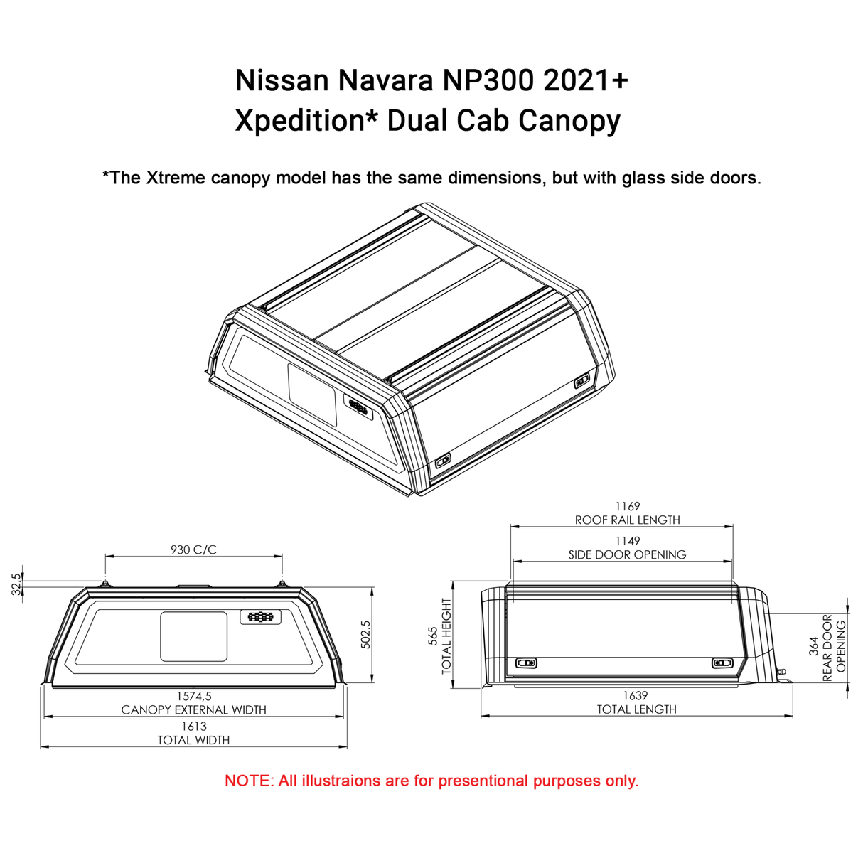 Nissan Navara NP300 2021+ Dual Cab Xpedition CapRax Canopy by Rhinoman - The Bush Company
