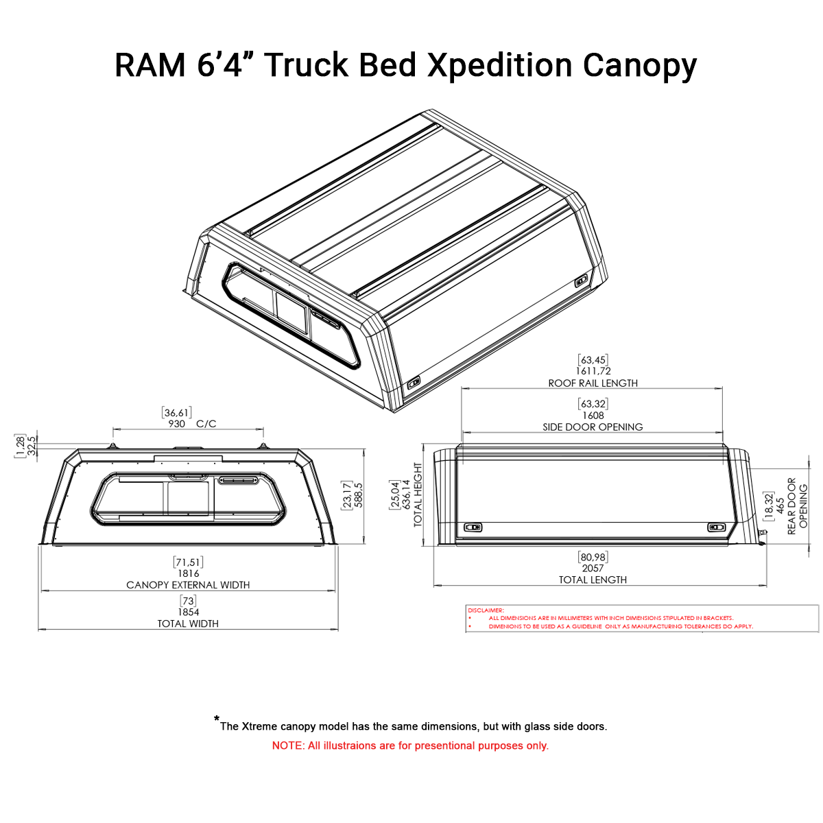 RAM 6'4" Truck Bed Xpedition CapRax Canopy by Rhinoman - The Bush Company