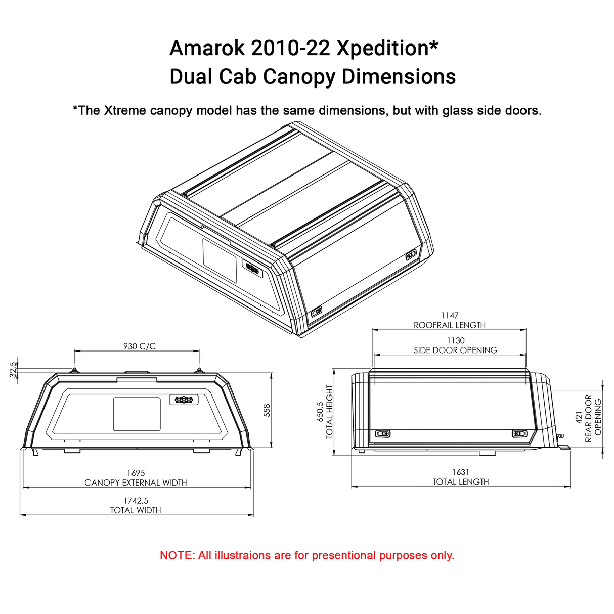 VW Amarok Double Cab 2010 - 22 Xtreme CapRax Canopy by Rhinoman - The Bush Company