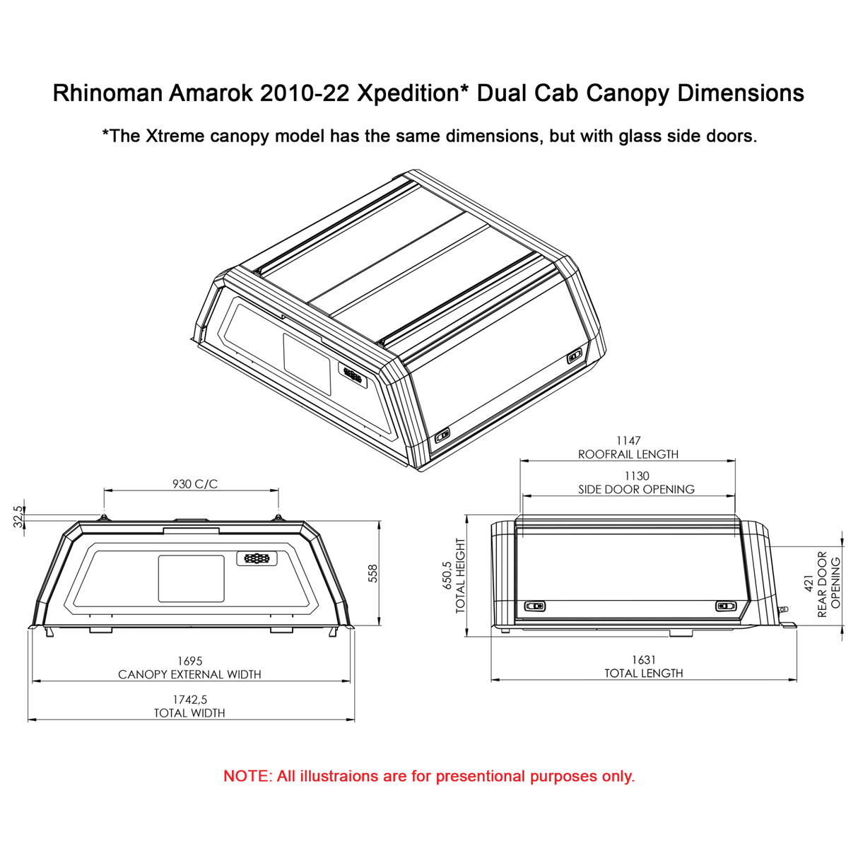 VW Amarok Double Cab 2010 - 22 Xpedition CapRax Canopy by Rhinoman - The Bush Company