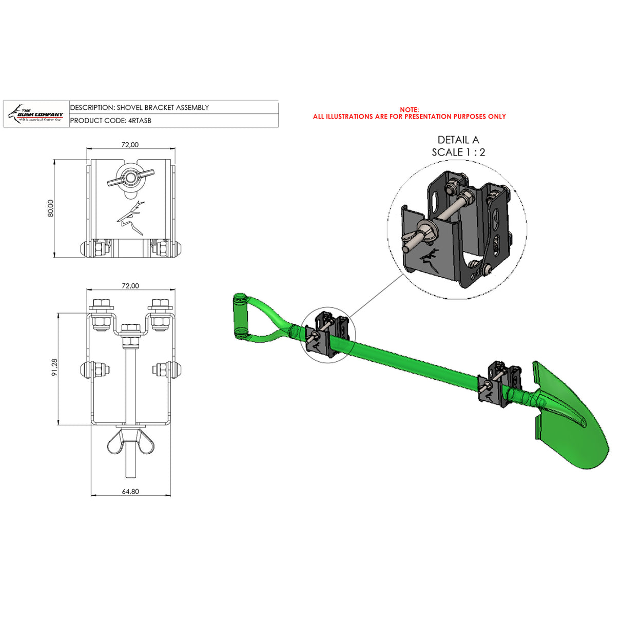 Shovel Mount Bracket - The Bush Company
