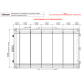 Line drawing of the LX27 Gen 2 base, showing the bottom M8 rail layout and dimensions