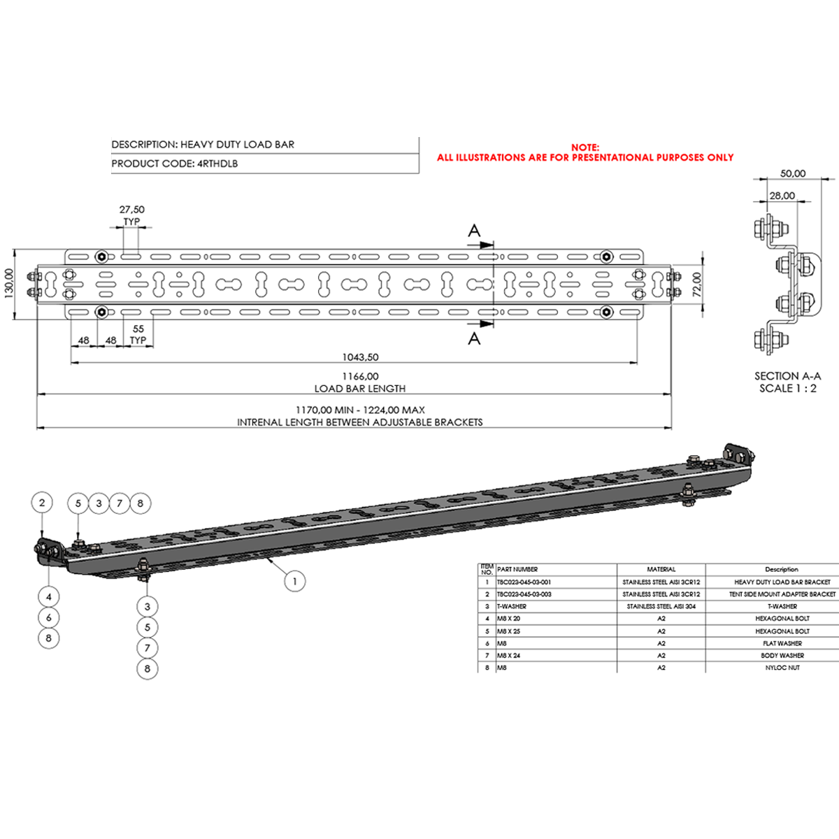 Heavy Duty Load Bar