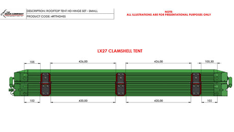 Rooftop Tent HD Hinge Set -LX27