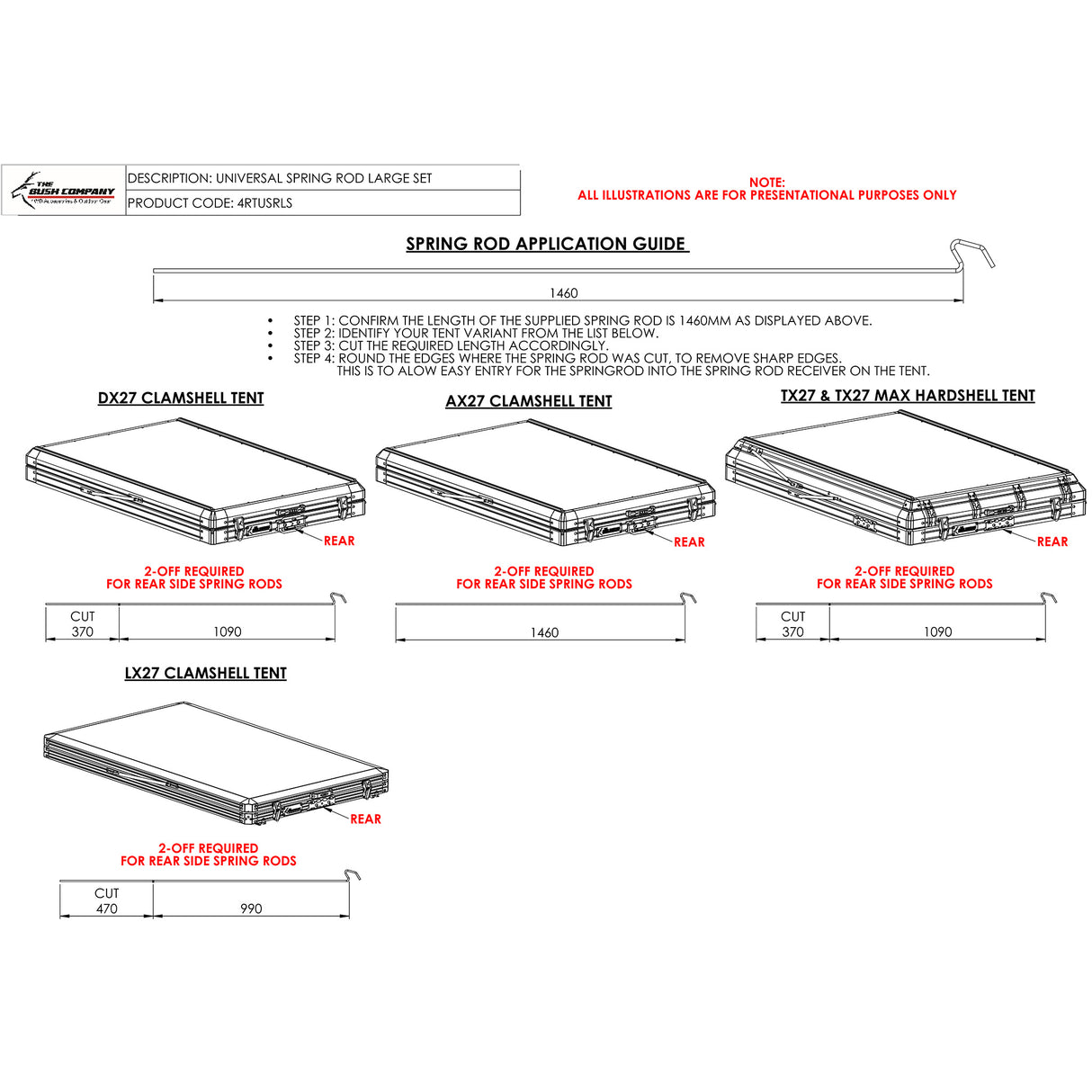 Rainfly Spring Steel Poles - The Bush Company