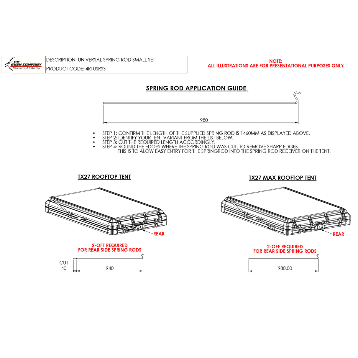 Rainfly Spring Steel Poles - The Bush Company