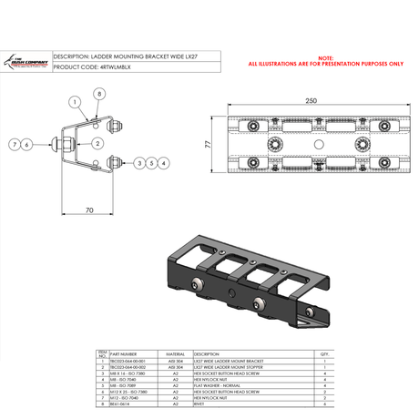Wide Ladder Mount Bracket - LX27 - The Bush Company