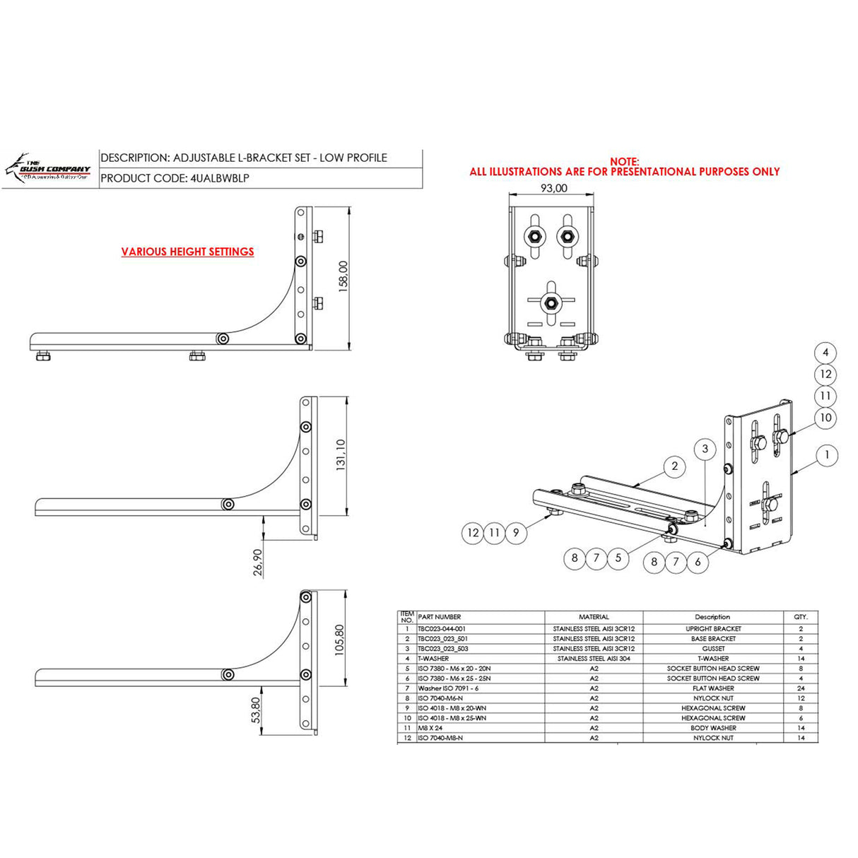Low Profile L Bracket - The Bush Company