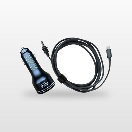 Car Power Kit for Starlink Mini: 160W car charger with the cable connected