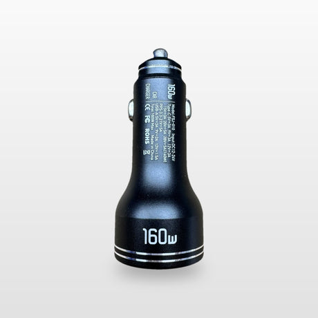 160W USB-C & USB Car Charger: side view of the car charger showing 160W