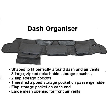 Dash Orgnaiser full view from above with writing