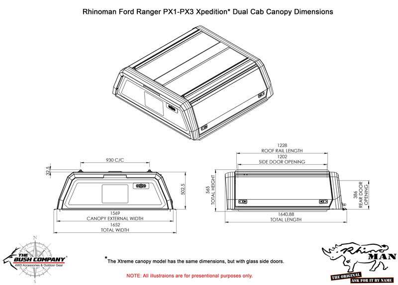 Ford Ranger PX Dual Cab Xpedition CapRax Canopy by Rhinoman - The Bush Company