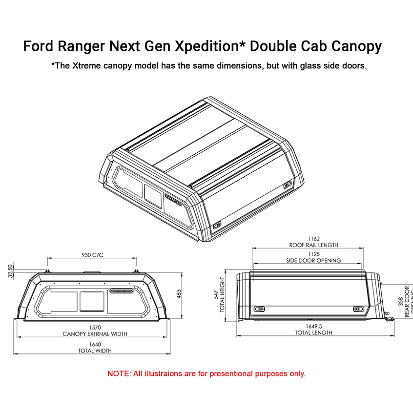 Ford Ranger Next Gen Dual Cab Xtreme CapRax Canopy by Rhinoman - The Bush Company