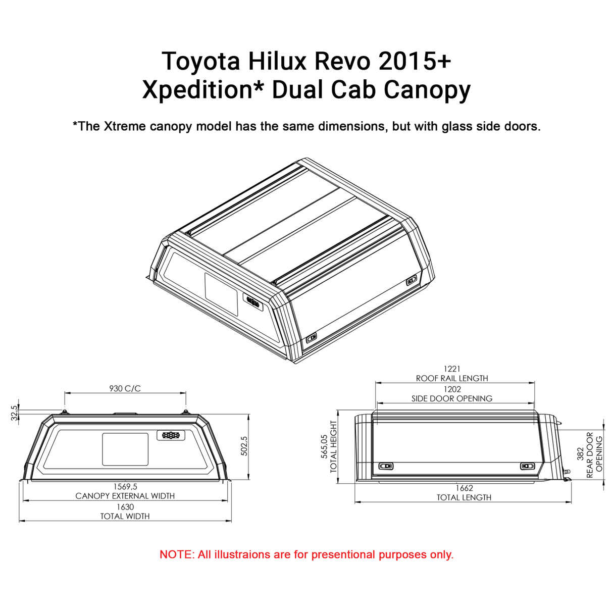 Hilux 2015+ Dual Cab Xtreme CapRax Canopy by Rhinoman - The Bush Company