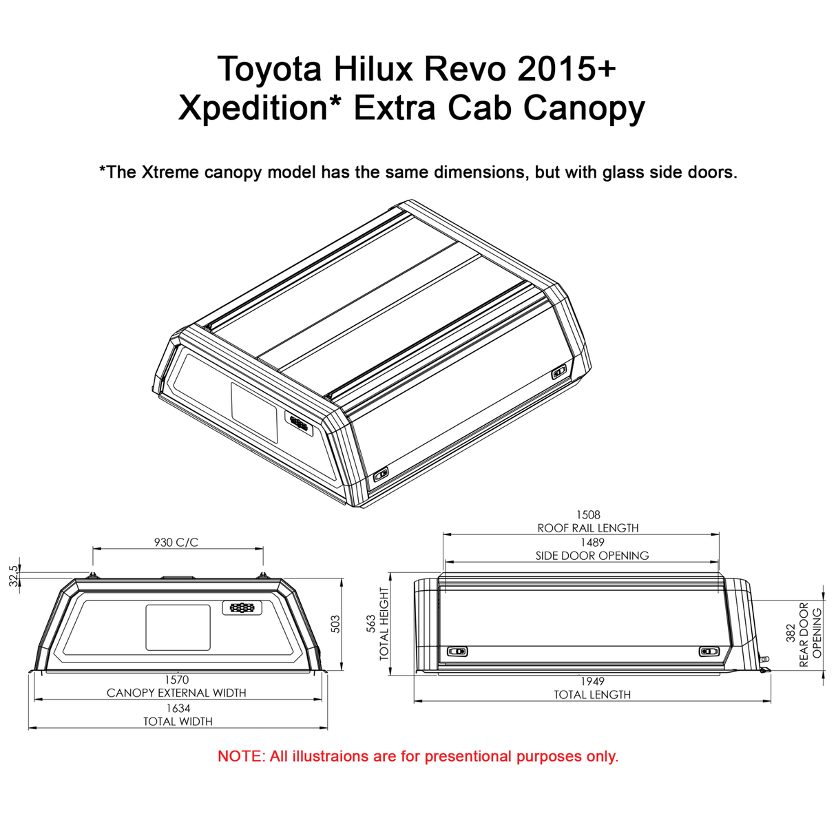 Hilux 2015+ Extra Cab Xpedition CapRax Canopy by Rhinoman - The Bush Company