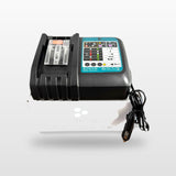 Makita-compatible Balanced Auto Charger: charger standing on its box