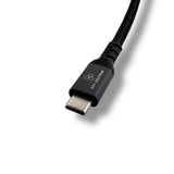 USB-C to USB-C 240W USB4 Cable, 2m: close-up of the braided USB-C plug