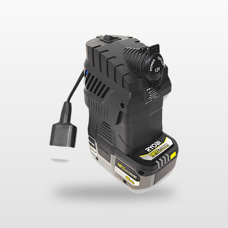 Ryobi ONE+ compatible Volt Step Down PRO: fitted to an 18V tool battery, with Anderson plug lead