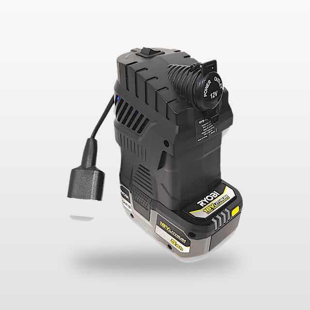 Ryobi ONE+ compatible Volt Step Down PRO: fitted to an 18V tool battery, with Anderson plug lead