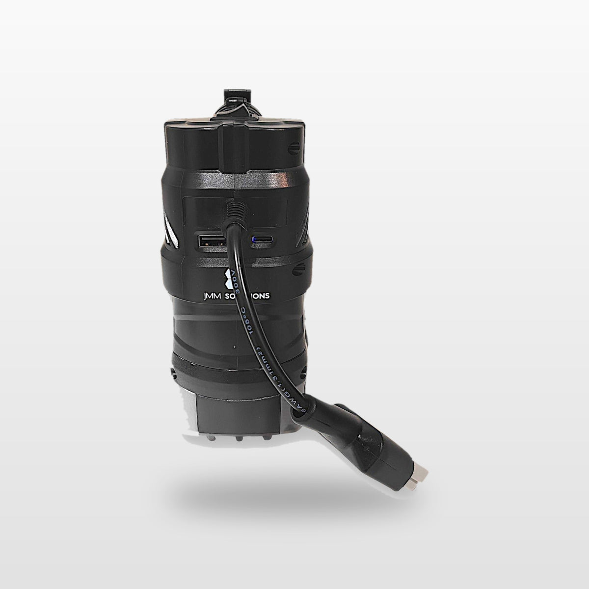 Ryobi ONE+ compatible Volt Step Down PRO: side view with USB ports and Anderson lead