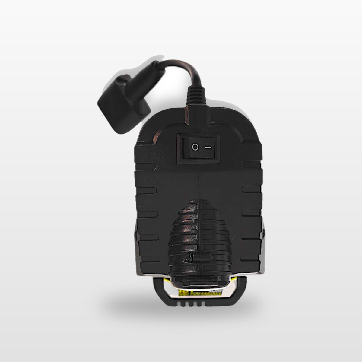 Ryobi ONE+ compatible Volt Step Down PRO: rear view showing the on/off switch