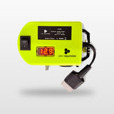 Ryobi ONE+ compatible 18V to 12V Step Down Power Supply: top view with on/off switch and voltage display