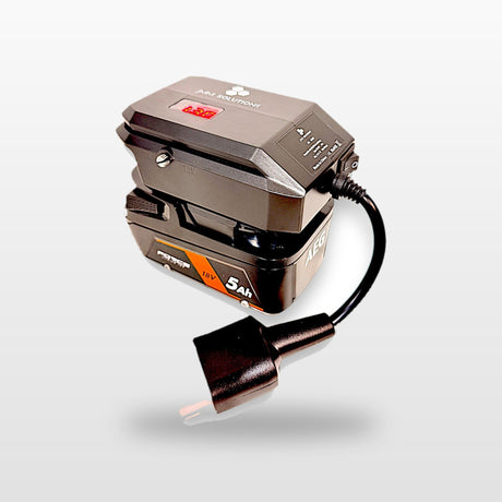 AEG-compatible 18V to 12V Step Down Power Supply: on an 18V tool battery, with Anderson plug lead