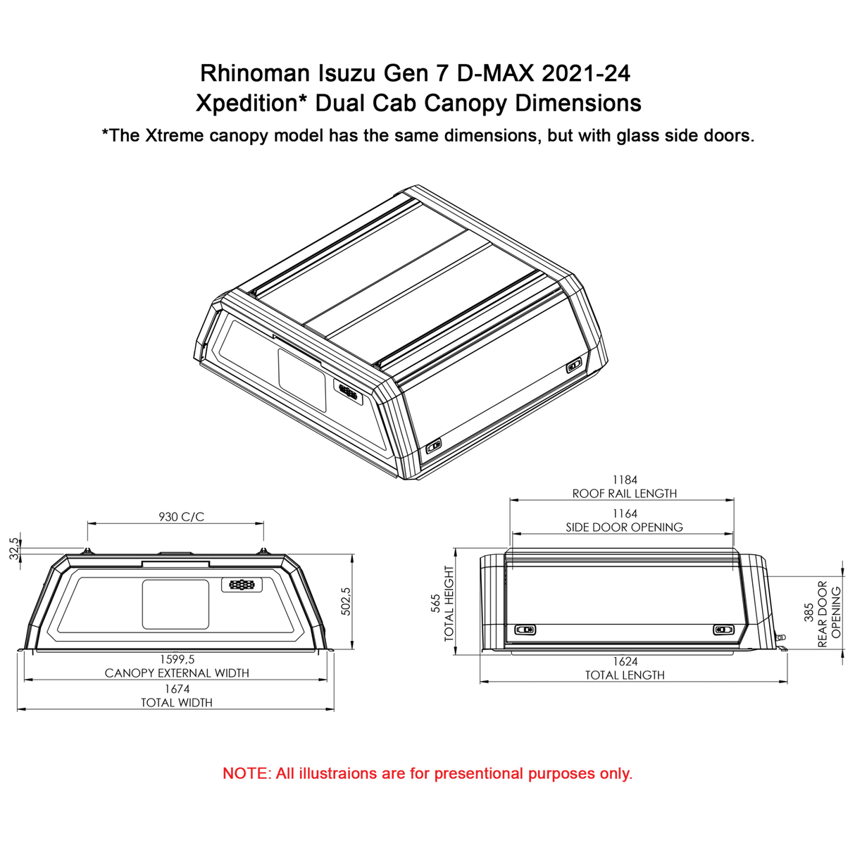 Isuzu D - Max 2021+ Dual Cab Xpedition CapRax Canopy by Rhinoman - The Bush Company