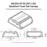 Mazda BT - 50 2011 - 2020 Dual Cab Xpedition Caprax Canopy by Rhinoman - The Bush Company