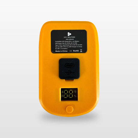 DeWalt-compatible USB-C 65W PD Charger: top of the adaptor with USB-C port and digital display