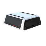Side view of Rhinoman Xpedition CapRax Canopy with solid aluminium gullwing doors