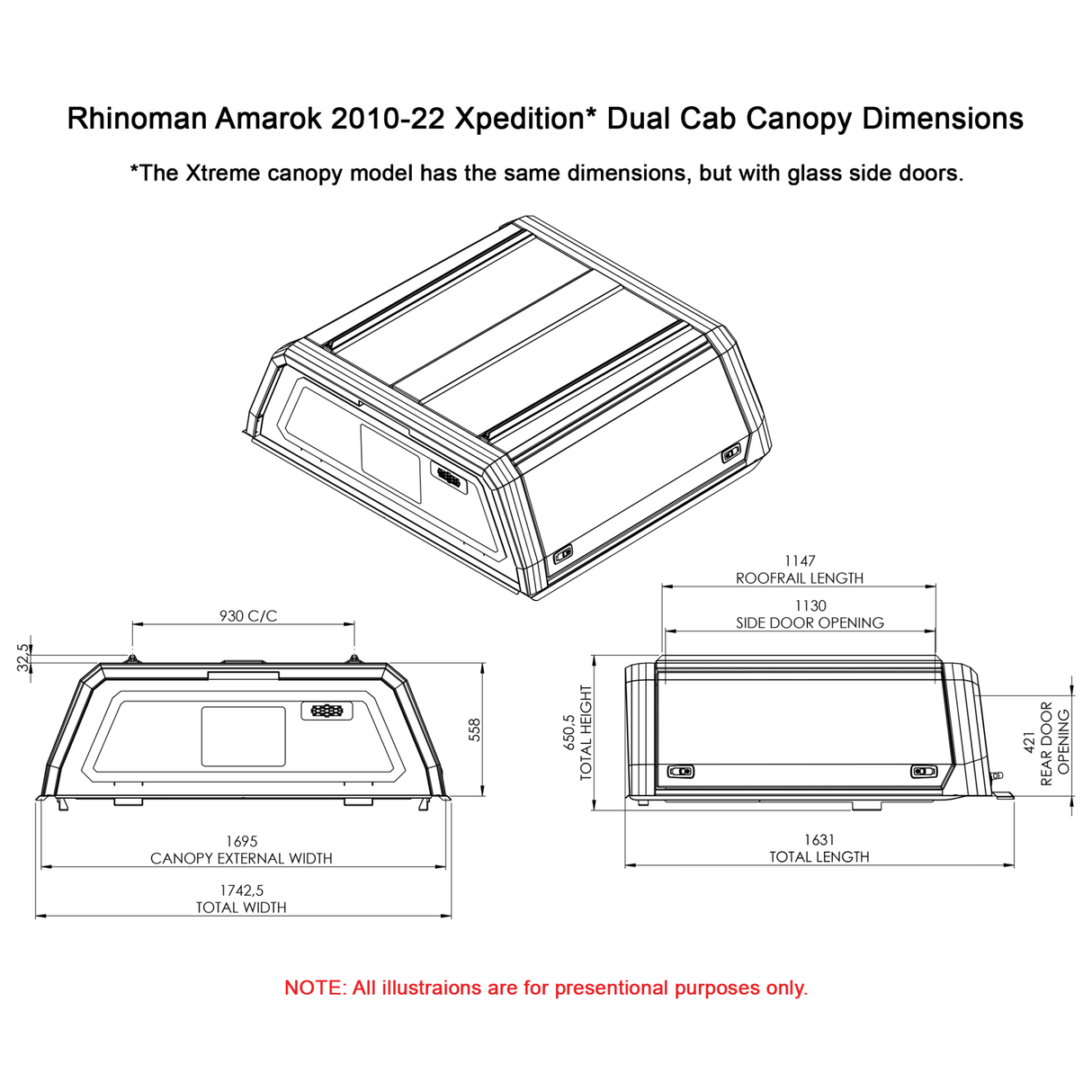 VW Amarok Double Cab 2010 - 22 Xtreme CapRax Canopy by Rhinoman - The Bush Company