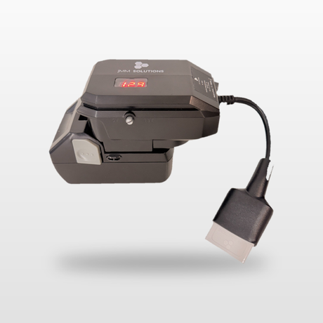 HiKOKI-compatible 18V to 12V Step Down Power Supply: side view on the battery with Anderson lead