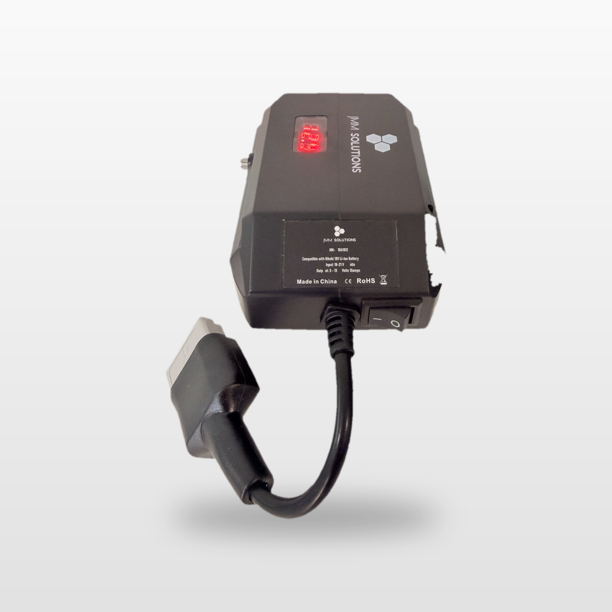 HiKOKI-compatible 18V to 12V Step Down Power Supply: rear view showing the Anderson lead