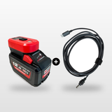 Milwaukee-compatible Power Kit for Starlink Mini: USB-C adaptor on an 18V battery plus Starlink Mini cable